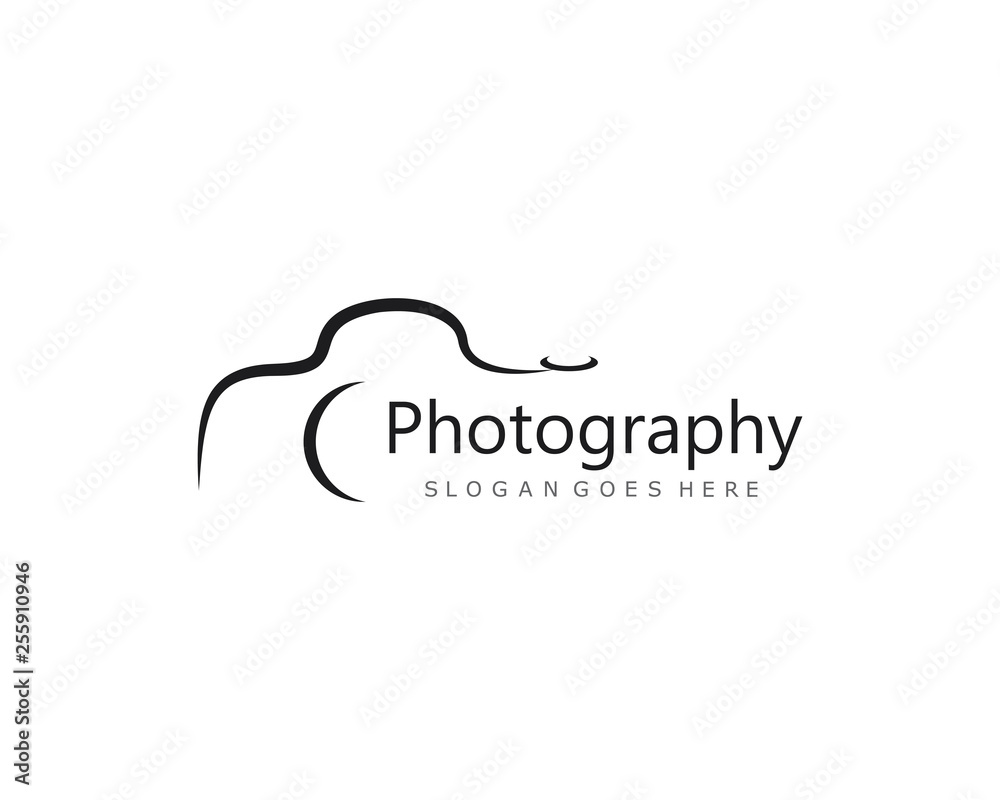Camera Photography logo template vector icon illustration design  - obrazy, fototapety, plakaty 