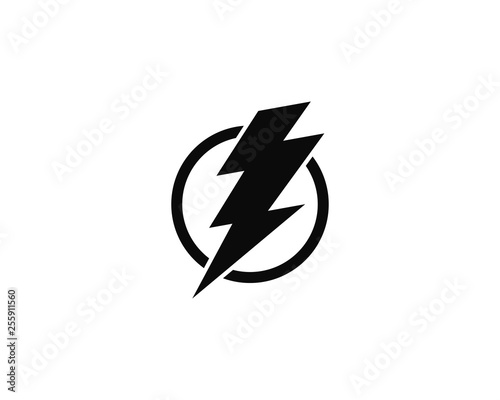 Lightning, electric power vector logo design element. Energy and thunder electricity symbol concept