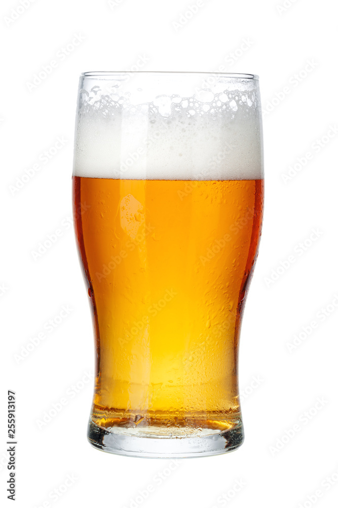 Single glass of beer close up isolated on white background Single glass of beer close up isolated on white background