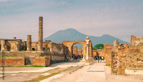 Tela Ruins of Pompeii with Mount Vesuvius, near Naples