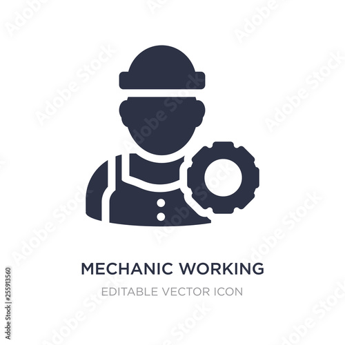 mechanic working icon on white background. Simple element illustration from Construction and tools concept.