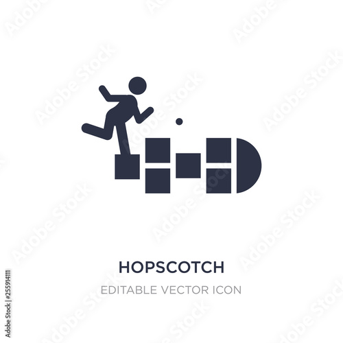 hopscotch icon on white background. Simple element illustration from Entertainment concept.