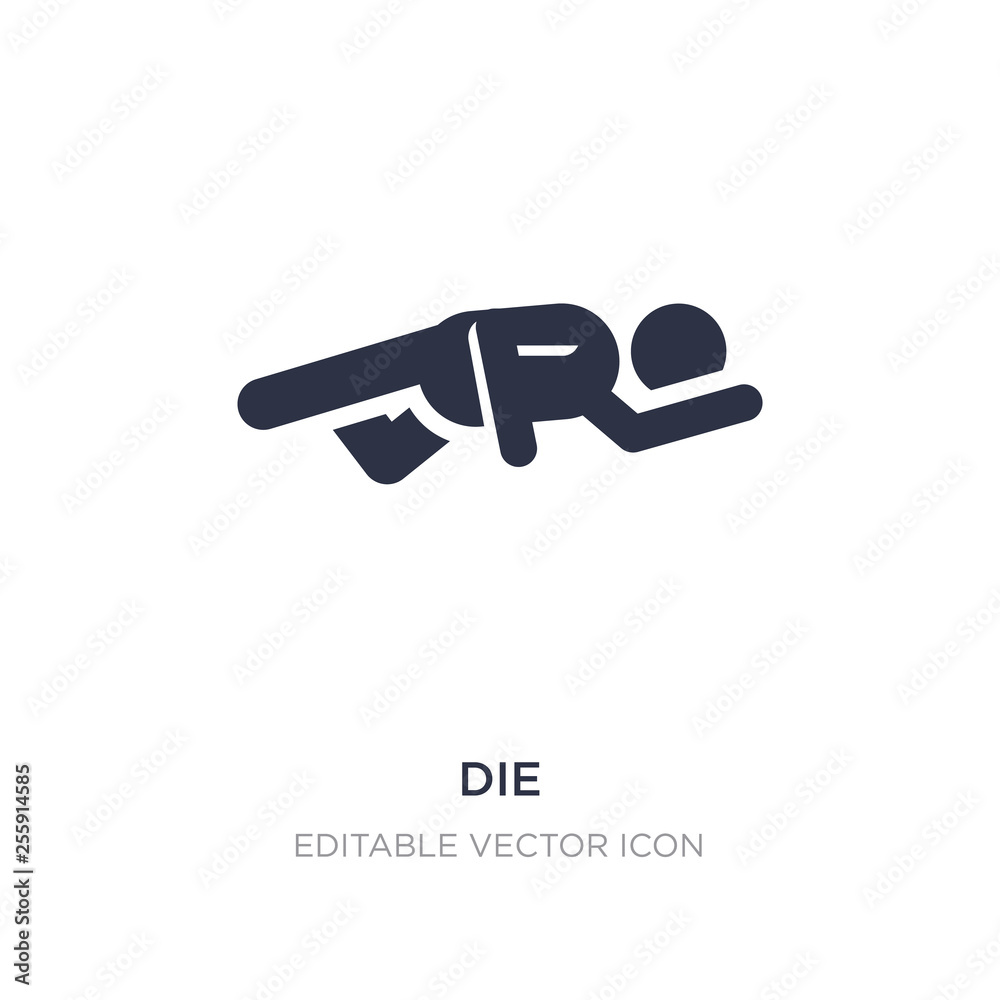 die icon on white background. Simple element illustration from Entertainment concept. die icon on white background. Simple element illustration from Entertainment concept.