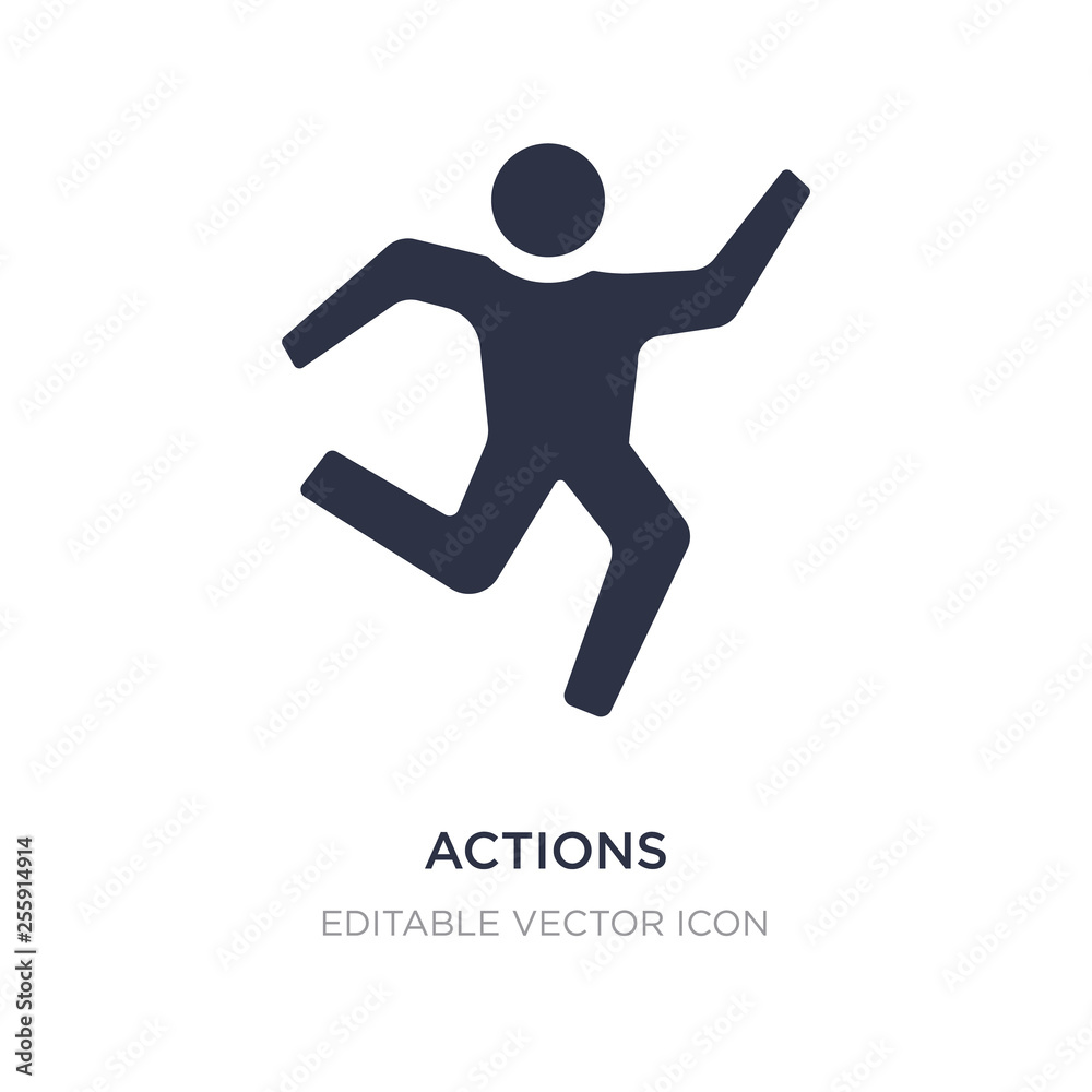 actions icon on white background. Simple element illustration from Gaming concept.