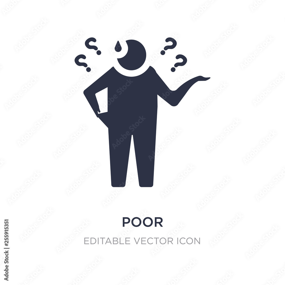poor icon on white background. Simple element illustration from General concept.