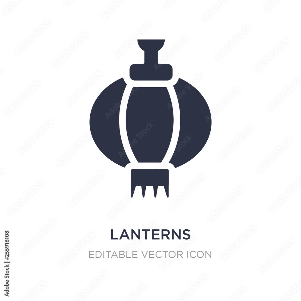 Fototapeta premium lanterns icon on white background. Simple element illustration from Halloween concept.