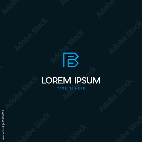 Letter B Outlines Modern Techno Creative Design Logo