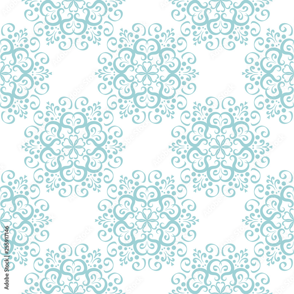 Floral seamless pattern. Blue and white background. Vector illustration Floral seamless pattern. Blue and white background. Vector illustration