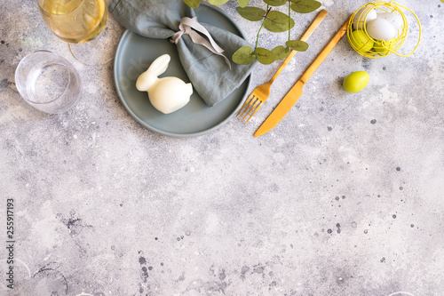 Canvas Print Beautiful Easter table setting in Scandinavian style