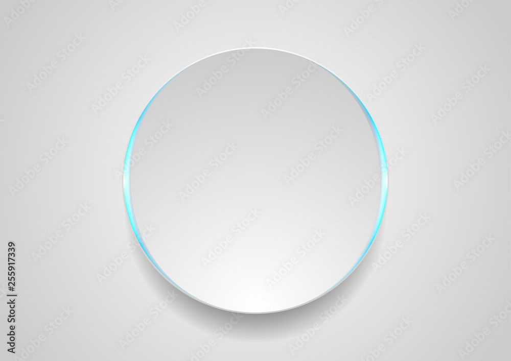 Grey circle with blue light abstract tech background