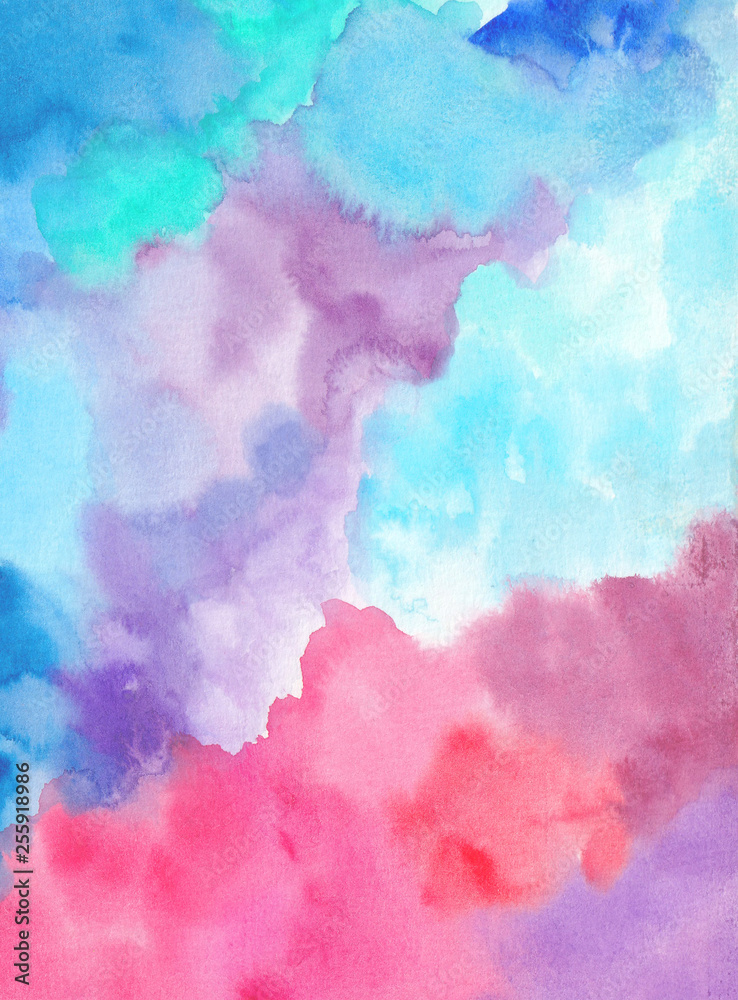 Hand-painted colorful watercolor texture. Abstract background.