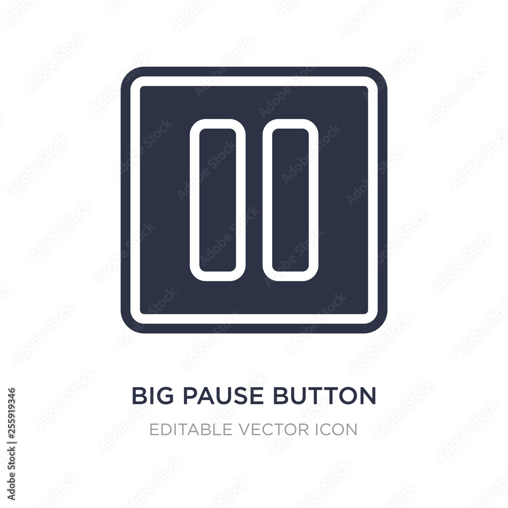 big pause button icon on white background. Simple element illustration from Multimedia concept. big pause button icon on white background. Simple element illustration from Multimedia concept.