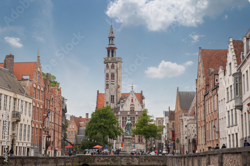 The belfry of Bruges is a medieval bell tower © artjazz