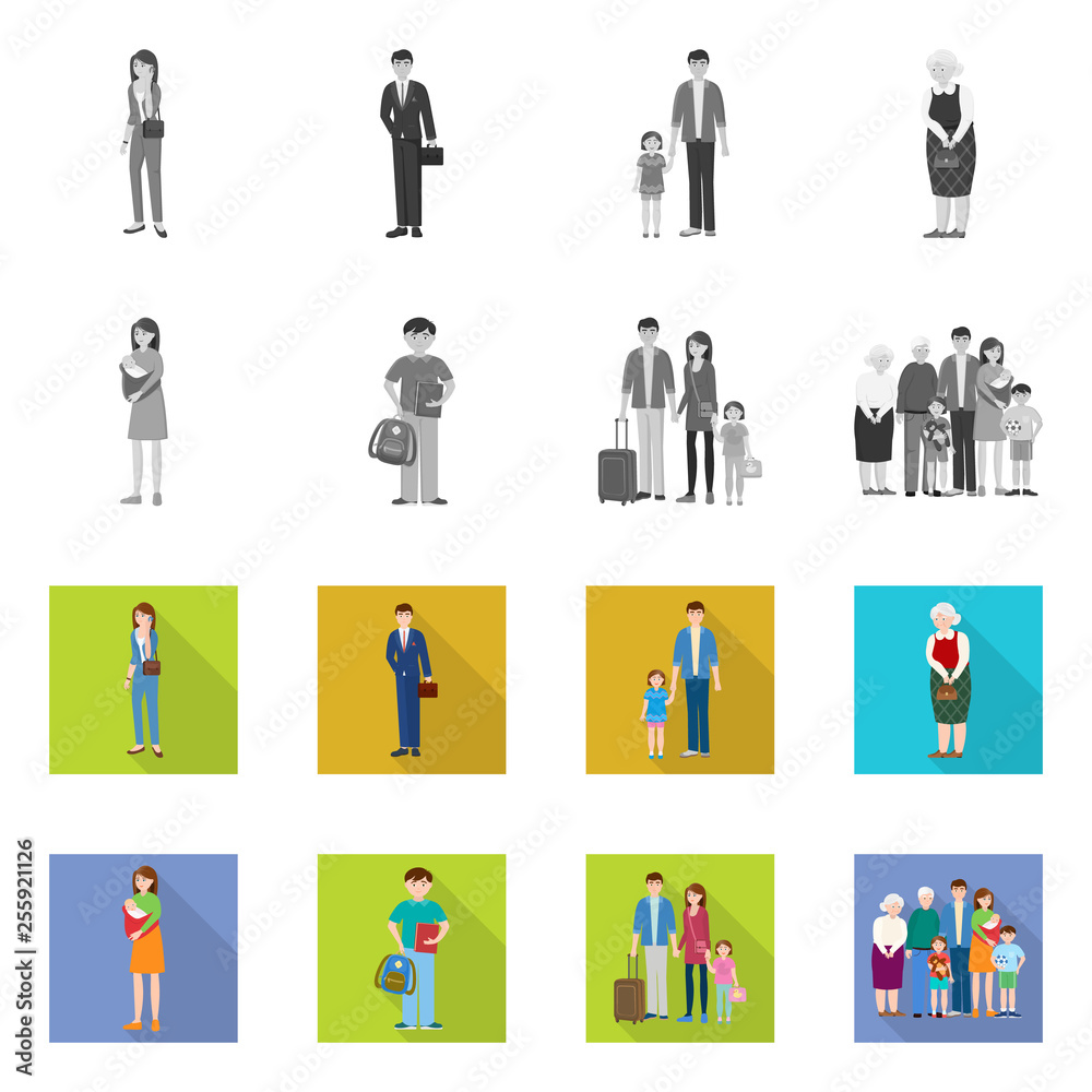 Vector design of character and avatar logo. Set of character and portrait vector icon for stock. Vector design of character and avatar logo. Set of character and portrait vector icon for stock.