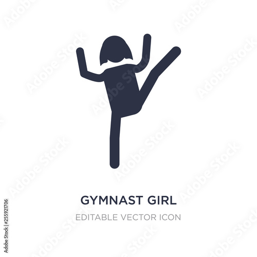gymnast girl icon on white background. Simple element illustration from People concept.