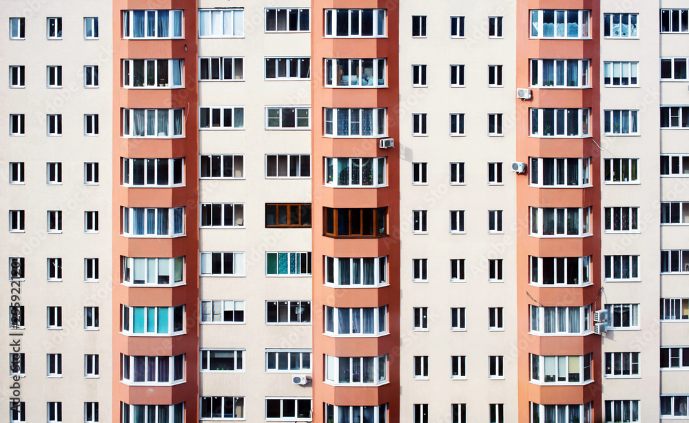 Windows in a residential high-rise building