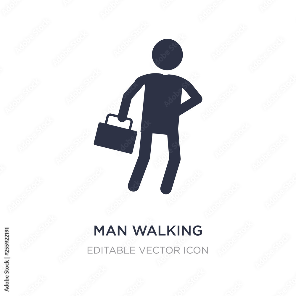 man walking through the wind icon on white background. Simple element illustration from People concept.