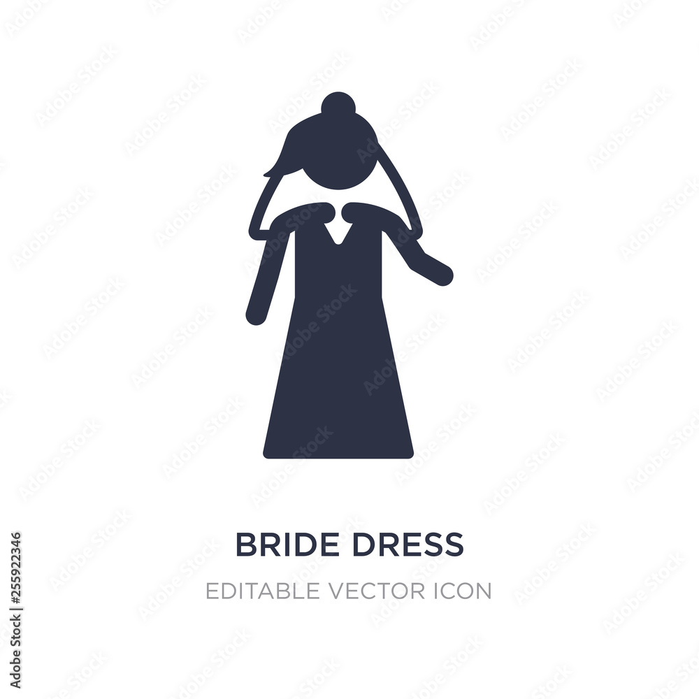 bride dress icon on white background. Simple element illustration from People concept.
