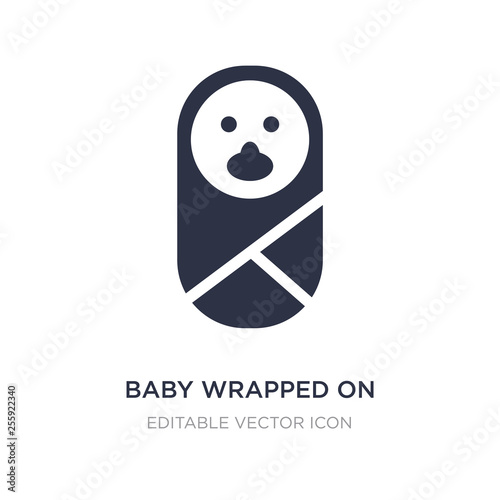 baby wrapped on swaddling clothes icon on white background. Simple element illustration from People concept.