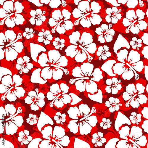 Hibiscus seamless background vector design summer shirt