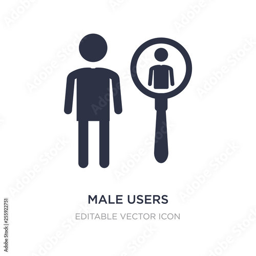 male users icon on white background. Simple element illustration from People concept.