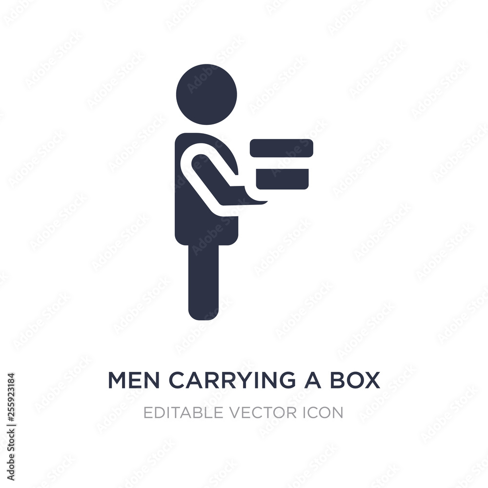 men carrying a box icon on white background. Simple element illustration from People concept. men carrying a box icon on white background. Simple element illustration from People concept.