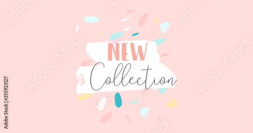 Trendy Sale Banner Design brush hand drawn artistic textures