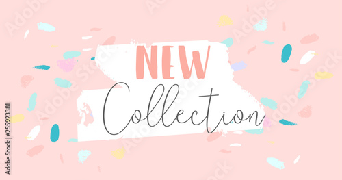 Trendy Sale Banner Design brush hand drawn artistic textures
