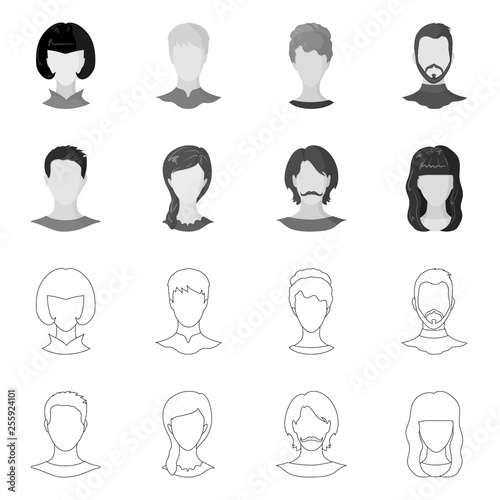 Vector design of professional and photo sign. Set of professional and profile stock vector illustration.