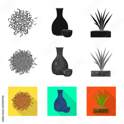 Vector illustration of crop and ecological symbol. Collection of crop and cooking stock symbol for web.