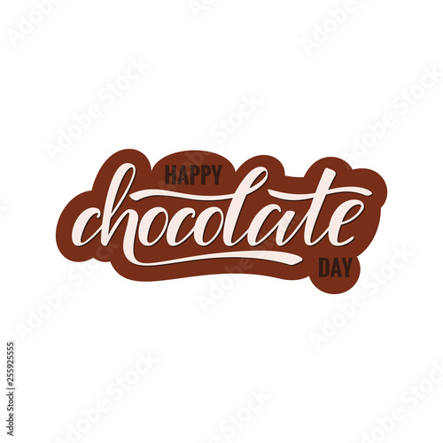 Happy chocolate day typography lettering