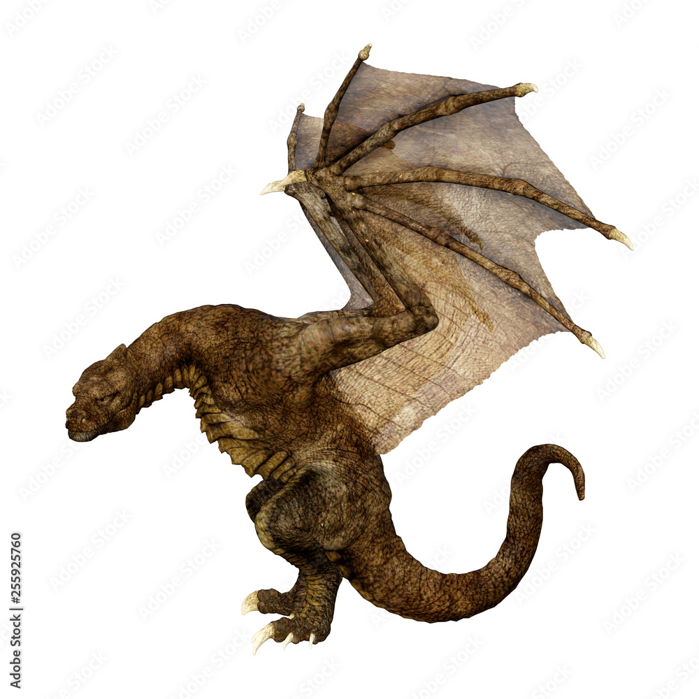 Obraz premium 3D Rendering Fairy Tale Dragon on White