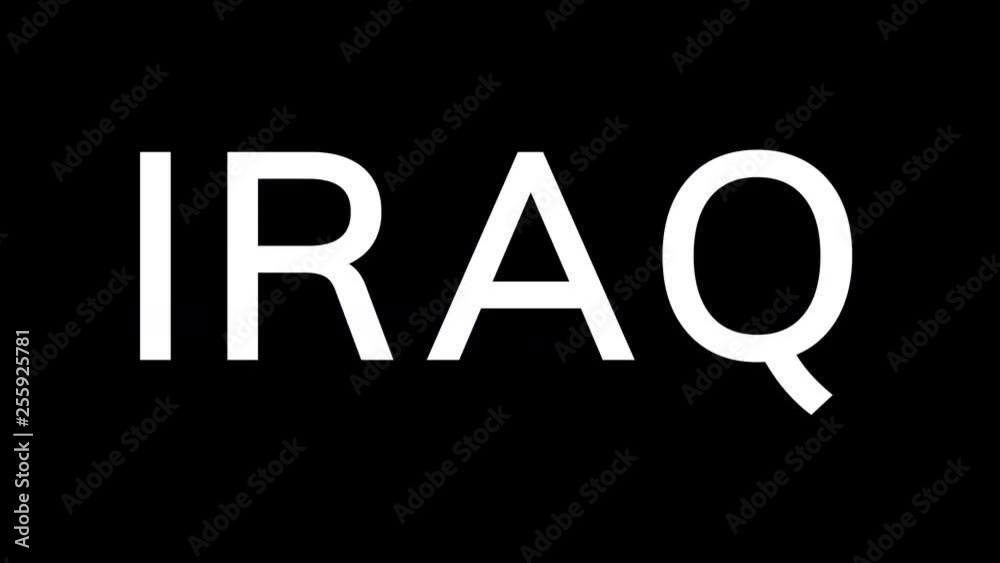 From the Glitch effect arises country name IRAQ. Then the TV turns off. Alpha channel Premultiplied - Matted with color black From the Glitch effect arises country name IRAQ. Then the TV turns off. Alpha channel Premultiplied - Matted with color black