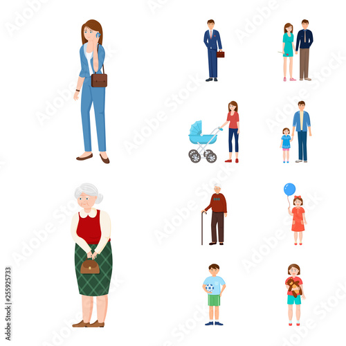 Vector design of family  and people logo. Set of family  and avatar  stock vector illustration.