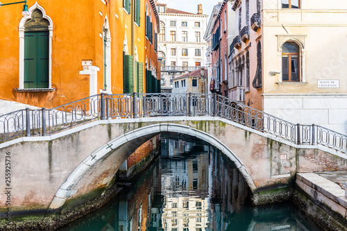 Beautiful bridge on a canal of Venice