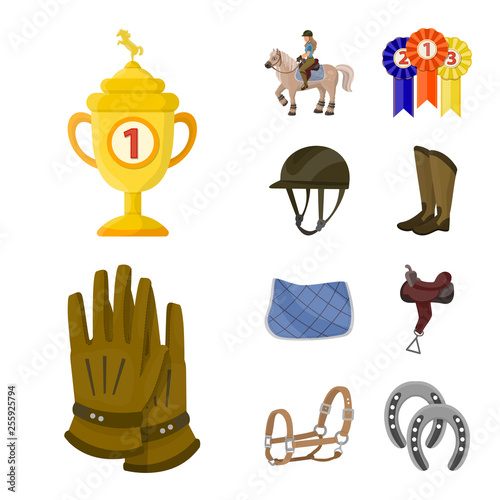 Vector illustration of horseback and equestrian icon. Collection of horseback and horse  stock vector illustration.