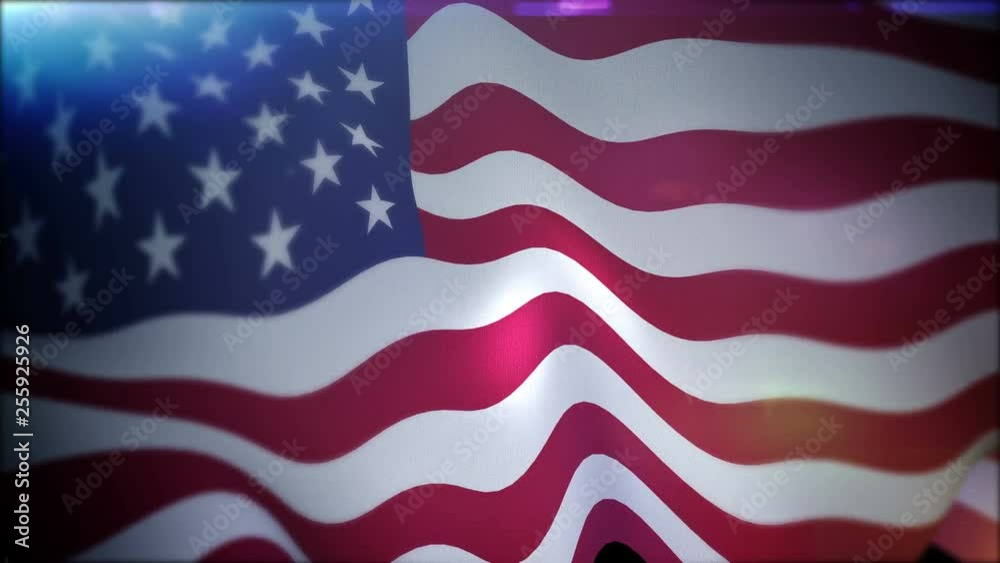 Dazzling 3d rendering of a powerful banner of the USA called as The Stars and Stripes flapping in the black background optimistically. The flag looks fine, cheery and arty Dazzling 3d rendering of a powerful banner of the USA called as The Stars and Stripes flapping in the black background optimistically. The flag looks fine, cheery and arty