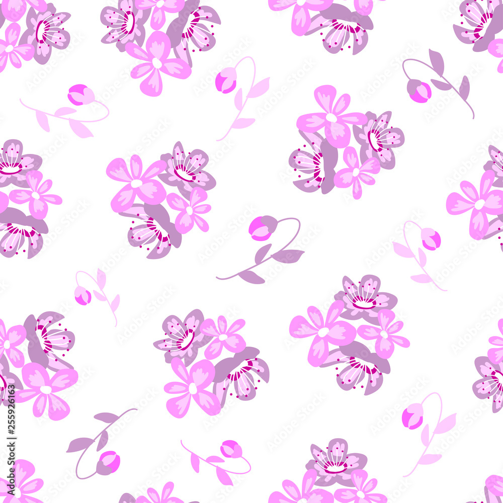 Seamless pattern with small flowers on background. Modern and Trendy fashionable floral texture for fabric, wallpaper, interior, tiles, print, textiles, packaging and various types of design