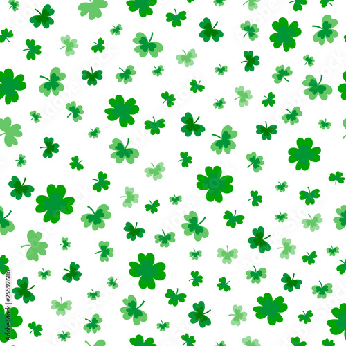 St Patrick's Day Clover seamless pattern design illustration
