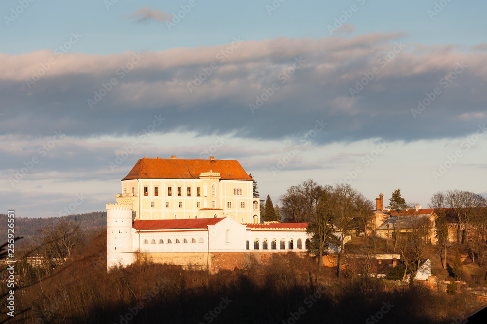 castle Letovice evening at sunset castle Letovice evening at sunset