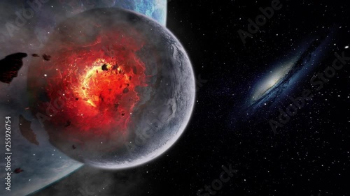 SPACE PLANET EXPLODING