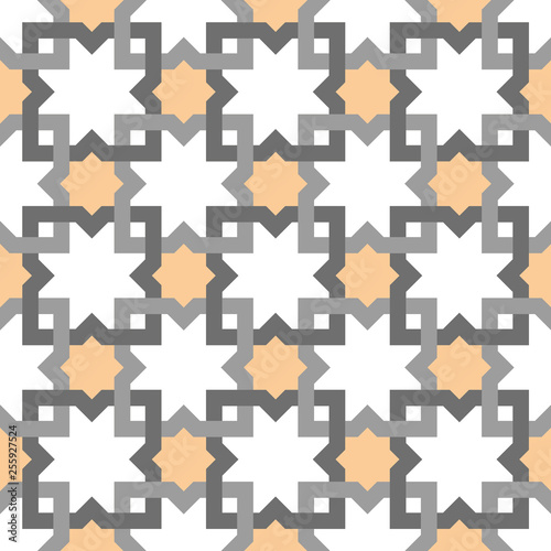 Decorative pattern for the background, tile and textiles..It is assembled from modular parts. Vector. Seamless.