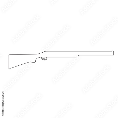 Silhouette of Shotgun hand drawn line art style, hunting rifle