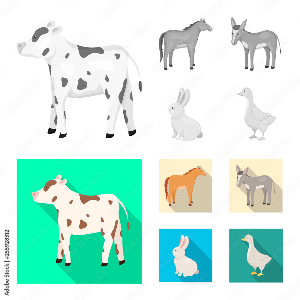 Isolated object of breeding and kitchen  logo. Collection of breeding and organic  stock vector illustration.