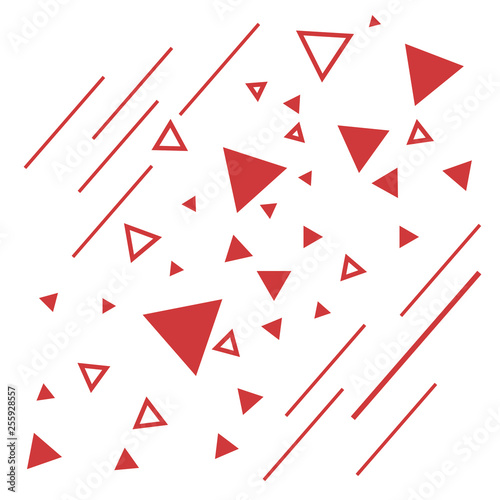 Abstract white background with red geometric shapes