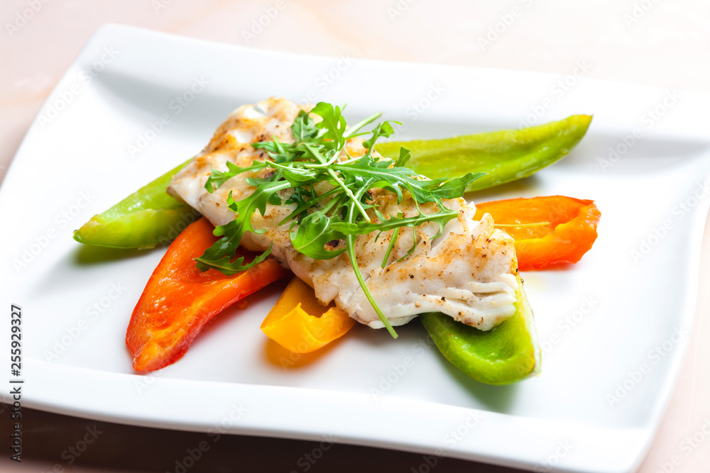 cod with grilled peppers cod with grilled peppers