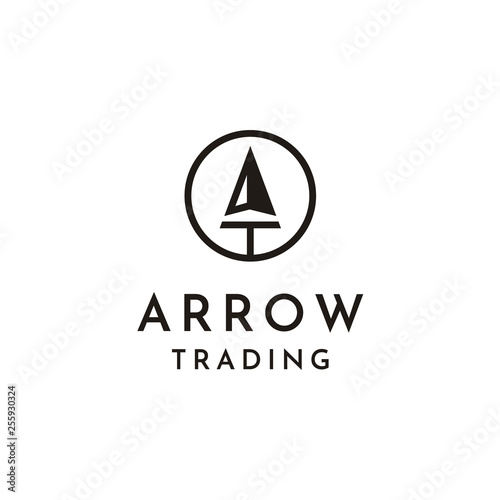 Free Download Simple spear Arrow Arrowhead symbol with initial A T logo design - GFXLoad