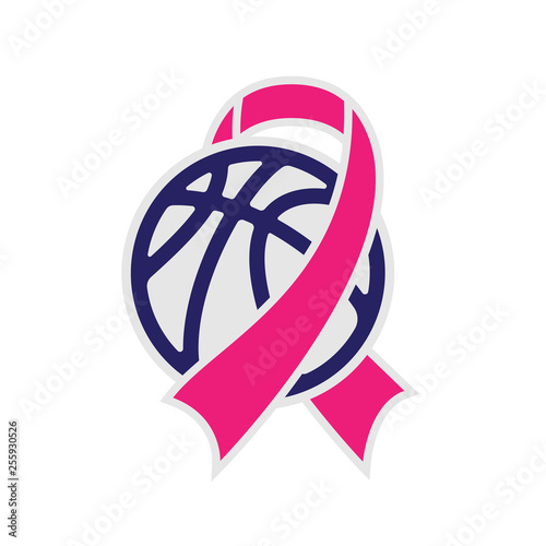 Basketball cancer ribbon