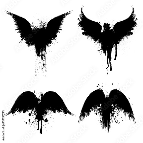 Black grunge silhouettes