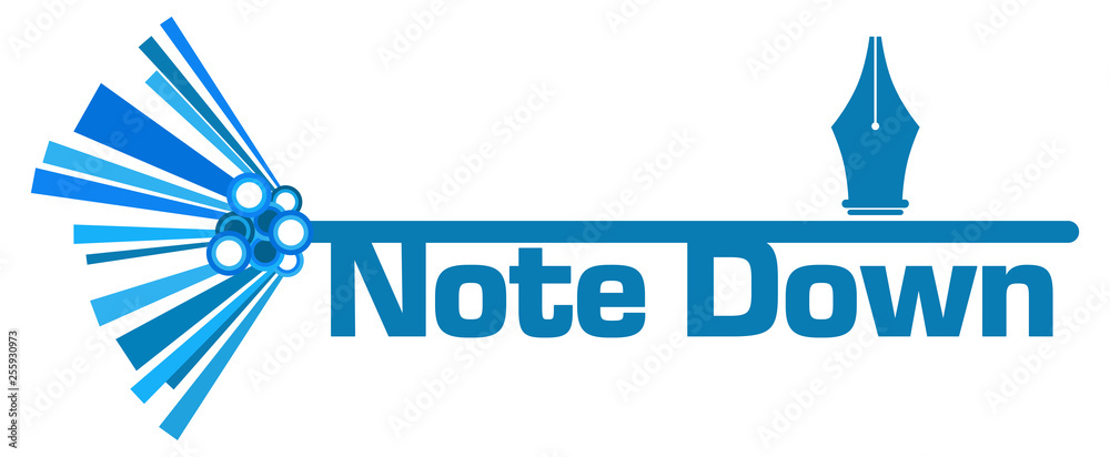 Fototapeta premium Note Down Blue Graphical Element With Symbol 17864 